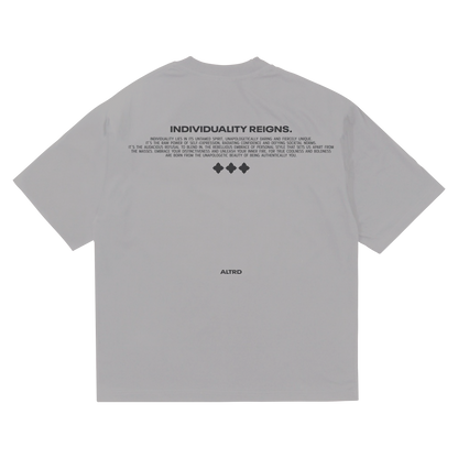 GRAY SIGNATURE MOTIF T-SHIRT