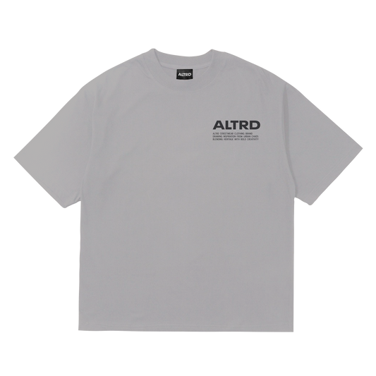 GRAY SIGNATURE MOTIF T-SHIRT