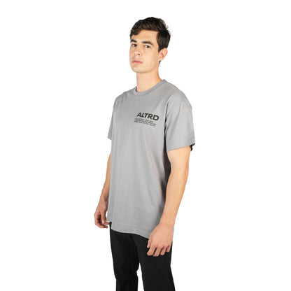 GRAY SIGNATURE MOTIF T-SHIRT